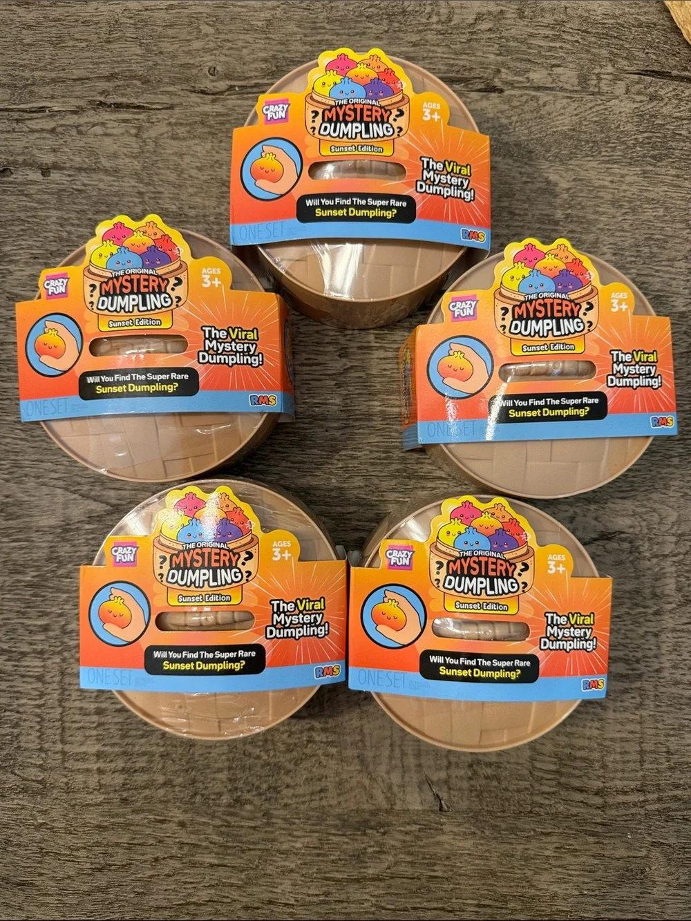 Sunset Edition RMS Crazy Fun Toy Viral Mystery Dumpling Bao Bun Squishy Bulk Set